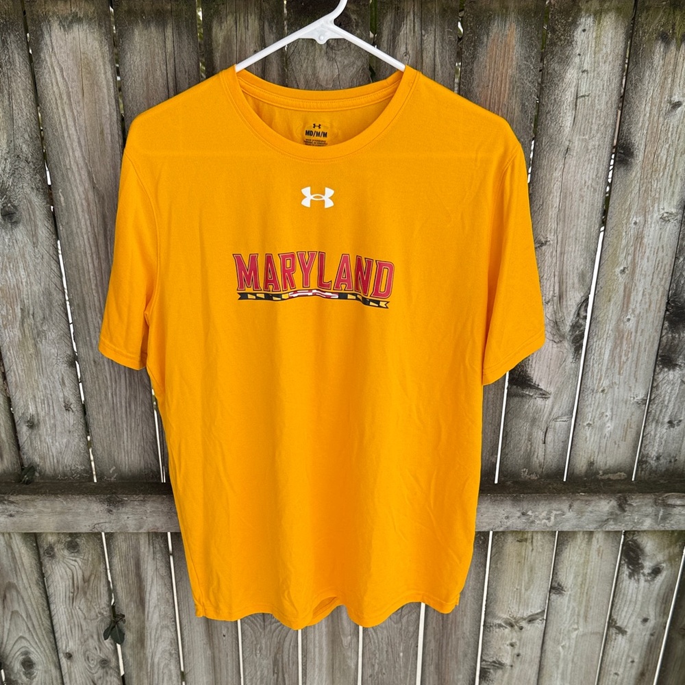 Under Armour Maryland Terps Terrapins flag Men’s Team Tech T-shirt Shirt Top M
